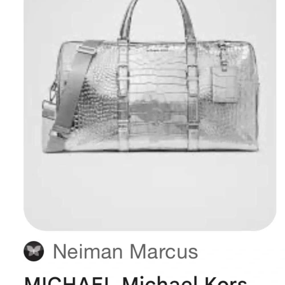 Michael Kors Silver Crocodile Embossed Duffel Bag NWT - Picture 16 of 16